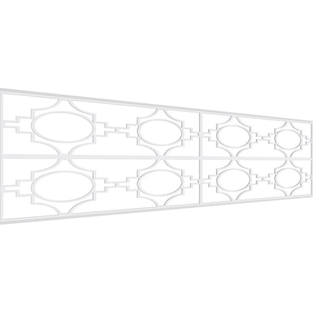 Ekena Millwork Set of Four Panels for 94 1/2"W x 24 1/4"H Gypsum Fretwork Wainscot Wall Paneling WPKP12X01X47GYP